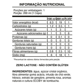 Kombucha de hibisco, gengibre e pimenta rosa