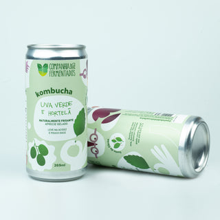 Kombucha de uva verde com hortelã - 269ml