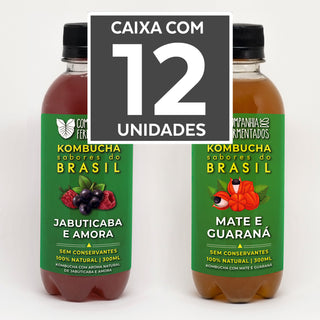 Caixa 12 un. de kombucha - jabuticaba + guarana - R$ 7,50/un