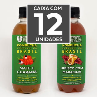 Caixa 12 un. de kombucha - guaraná + maracujá - R$ 7,50/un