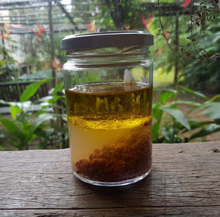 Receita de molho francês para salada (sauce vinaigrette) com vinagre de kombucha e mostrada fermentada