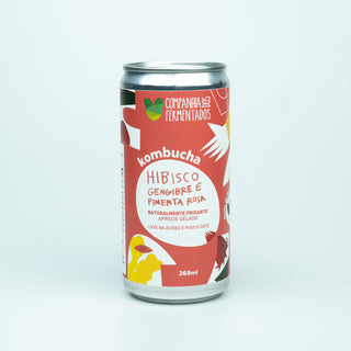 Kombucha de hibisco, gengibre e pimenta rosa