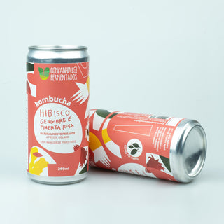 Kombucha de hibisco, gengibre e pimenta rosa