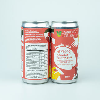 Kombucha de hibisco, gengibre e pimenta rosa