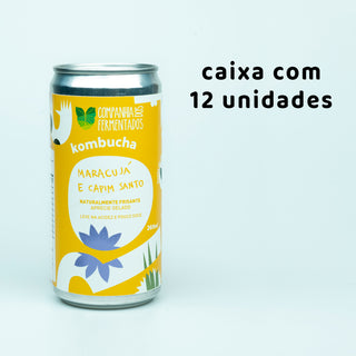 12x Kombucha de maracujá com capim santo - 269ml