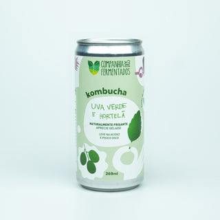 Kombucha de uva verde com hortelã