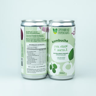 Kombucha de uva verde com hortelã - 269ml