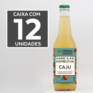 Caixa 12un de hard kombucha - Caju (5,4% alc.) - R$ 14,50/un