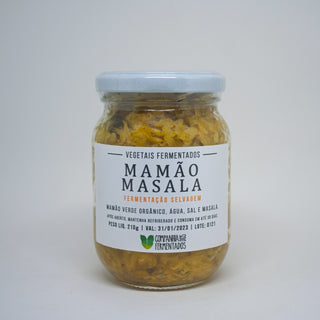 Mamão Masala - Conserva de mamão verde fermentado - 210g