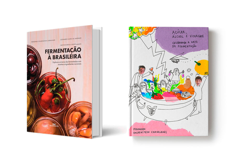 Livros Fermentação à Brasileira e Açúcar Álcool e Vinagre